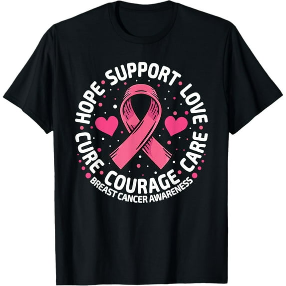 Breast Cancer Shirts for Women:Breast Cancer Awareness Shirts Cancer Care Gifts Short Sleeve Tee Top
