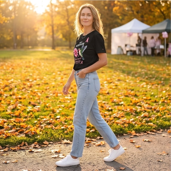 Breast Cancer Shirts for Women Breast Cancer Awareness Shirts Cancer Survivor Pink Ribbon Graphic Cancer Care Gifts Crewneck Short Sleeve Tee Top