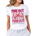 thumbnail image 1 of Breast Cancer Shirts for Women Breast Cancer Awareness Tshirt Pink Ribbon Graphic Short Sleeve Tee Tops, 1 of 6