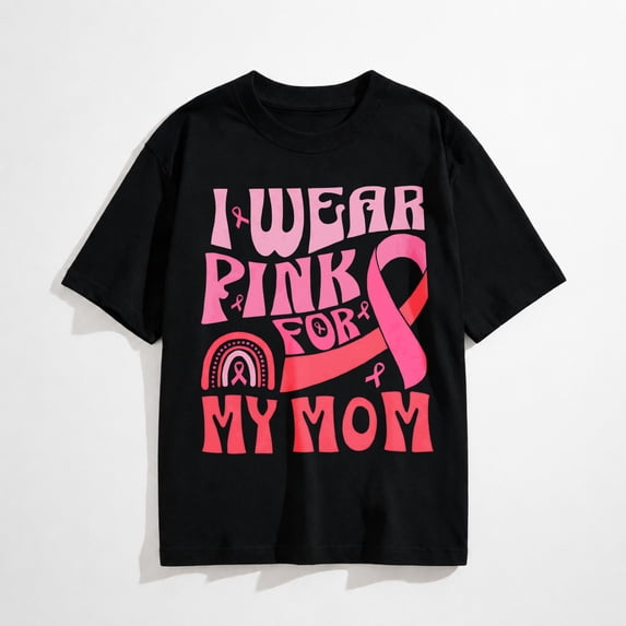 Breast Cancer Shirts for Women Breast Cancer Awareness Tshirt Pink Ribbon Graphic Short Sleeve Tee Tops