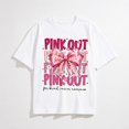 thumbnail image 1 of Breast Cancer Shirts for Women Breast Cancer Awareness Tshirt Pink Ribbon Graphic Short Sleeve Tee Tops, 1 of 6