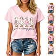 thumbnail image 1 of Breast Cancer Shirts for Women Pink Ribbon Breast Cancer Awareness Shirts Cancer Care Gifts Short Sleeve Graphic Tees Top, 1 of 7