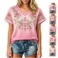 thumbnail image 1 of Breast Cancer Shirts for Women Pink Ribbon Breast Cancer Awareness Shirts Cancer Care Gifts Short Sleeve Graphic Tees Top, 1 of 7