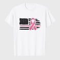 thumbnail image 1 of Breast Cancer Shirts for Women Pink Ribbon USA Flag American Flag Tshirt Breast Cancer Awareness Tee, 1 of 8