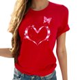 thumbnail image 1 of Breast Cancer Shirts for Women Pink Ribbon and Butterfly Short Sleeve Loose V Neck Tshirts, 1 of 3