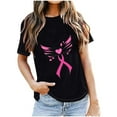 thumbnail image 1 of Breast Cancer Shirts for Women,Women's Pink Ribbon Graphic Tee Tops Short Sleeve Round Neck T Shirts Causal Tees Top, 1 of 3