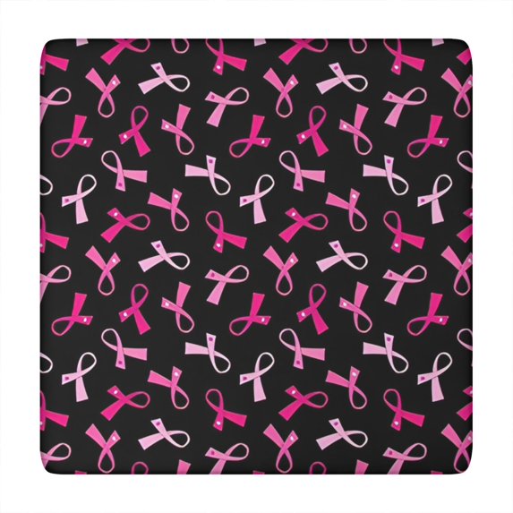 Breast Cancer Square Fitted Tablecloth with Elastic Edge,Square Table Cover,Washable Elastic Table Cover for Home Kitchen Party Decor 34"x34"