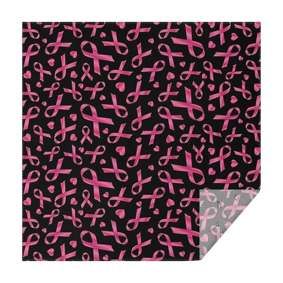 Breast Cancer Square Tablecloth,Waterproof Square Table Cover,Wipeable Spillproof Washable Table Cover for Home Kitchen Party Decor 42"X42"(107x107cm)