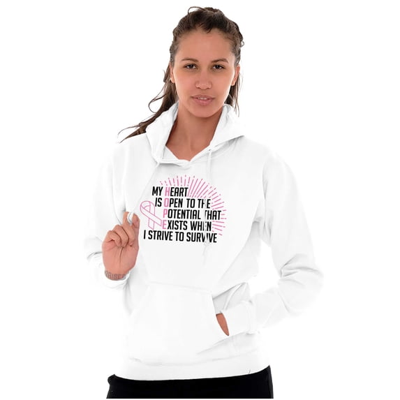 Breast Cancer Strive to Survive Hoodie Sweatshirt Women Brisco Brands M