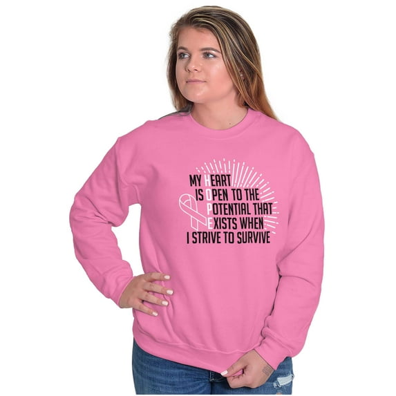 Breast Cancer Strive to Survive Women Crewneck Sweatshirt Brisco Brands S