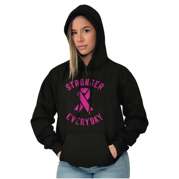 Breast Cancer Stronger Everyday Hoodie Sweatshirt Women Brisco Brands M