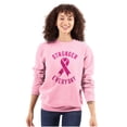 thumbnail image 1 of Breast Cancer Stronger Everyday Women Crewneck Sweatshirt Brisco Brands S, 1 of 6