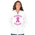 thumbnail image 1 of Breast Cancer Stronger Everyday Zip Hoodie Sweatshirt Women Brisco Brands S, 1 of 6