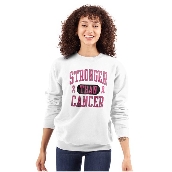 Breast Cancer Stronger Than Cancer Women Crewneck Sweatshirt Brisco Brands S