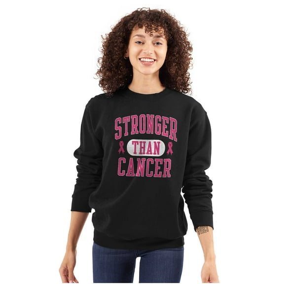 Breast Cancer Stronger Than Cancer Women Crewneck Sweatshirt Brisco Brands X