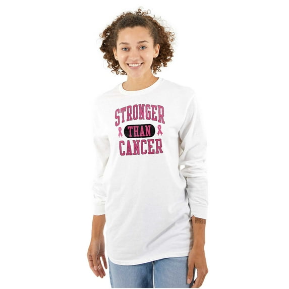 Breast Cancer Stronger Than Cancer Women's Long Sleeve T Shirt Brisco Brands X
