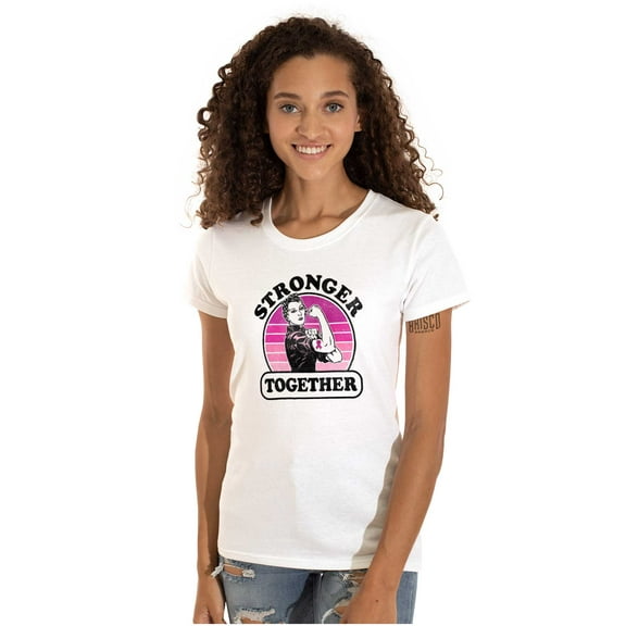 Breast Cancer Stronger Together Womens Slim Fit Graphic Tee Brisco Brands X