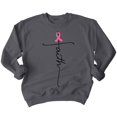 thumbnail image 1 of Breast Cancer Support Faith Cross Crewneck Sweatshirt, XL, Charcoal, 1 of 5