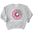 thumbnail image 1 of Breast Cancer Support Faith Hope Love Sunflower Daisy Crewneck Sweatshirt, XL, H. Grey, 1 of 6