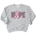 thumbnail image 1 of Breast Cancer Support Hope Pink Ribbon Crewneck Sweatshirt, M, H. Grey, 1 of 5