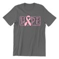thumbnail image 1 of Breast Cancer Support Hope Pink Ribbon Men's T-shirt, 3XL, Charcoal, 1 of 5