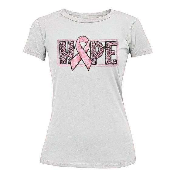 Breast Cancer Support Hope Pink Ribbon Women's T-shirt, 3XL, White