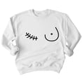 thumbnail image 1 of Breast Cancer Support Mastectomy Scar Survivor Crewneck Sweatshirt, M, White, 1 of 5