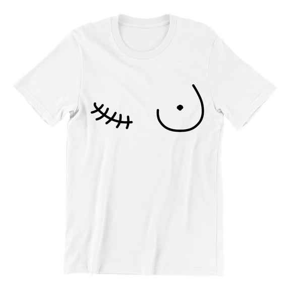 Breast Cancer Support Mastectomy Scar Survivor Unisex Men's T-shirt, M, White