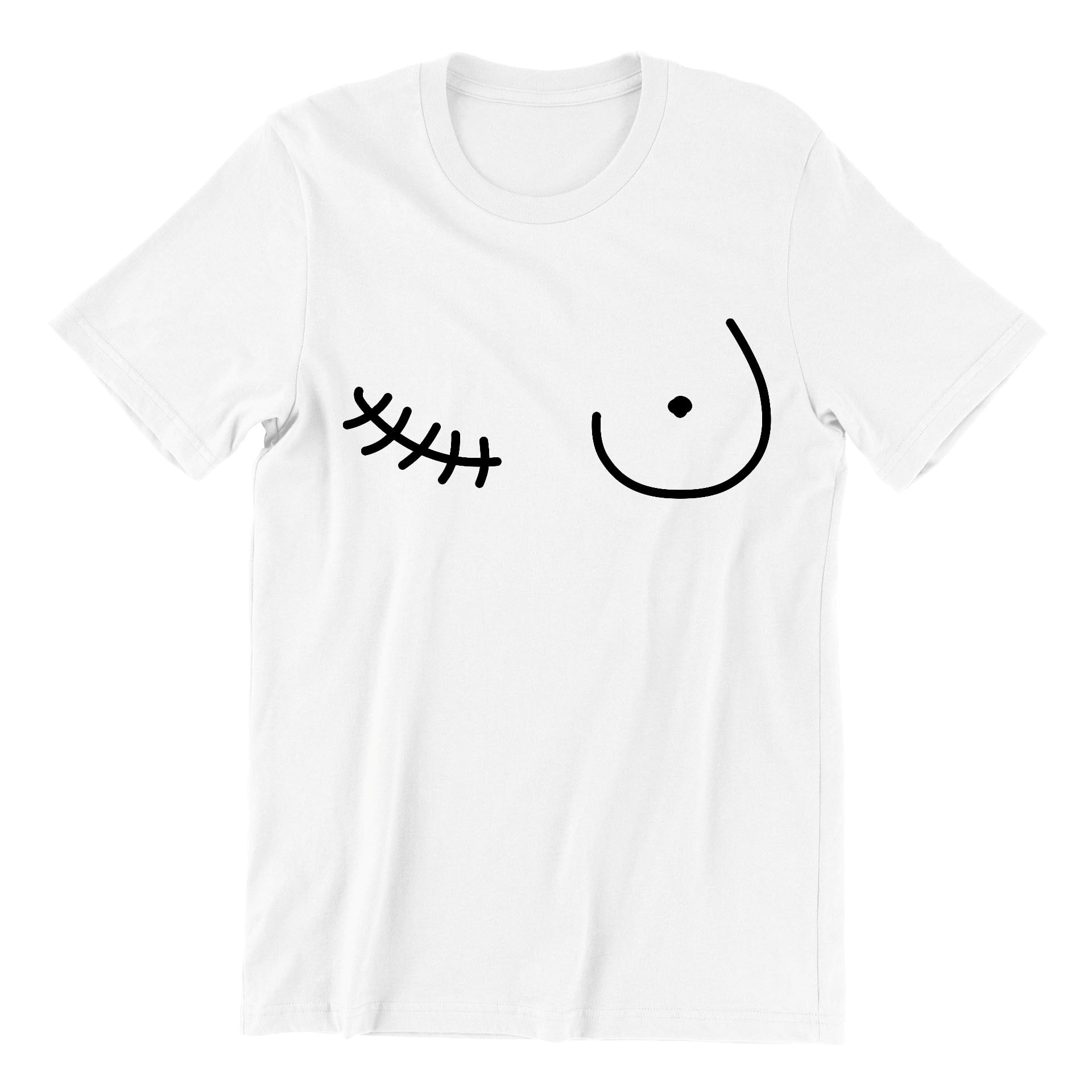 Breast Cancer Support Mastectomy Scar Survivor Unisex Men's T-shirt, XL,  White