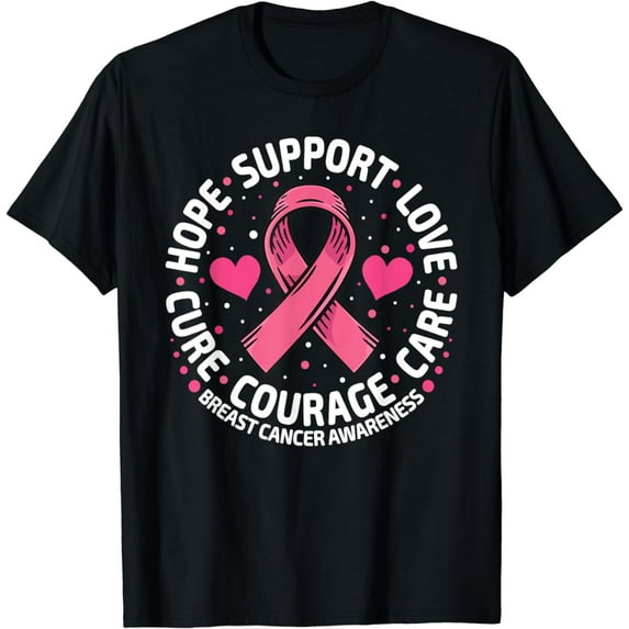 Breast Cancer Support Pink Ribbon Breast Cancer Awareness T-Shirt