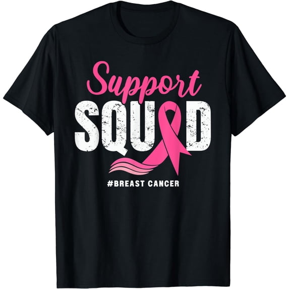 Breast Cancer Support Squad Pink Ribbon Cancer awareness T-Shirt