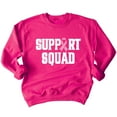 thumbnail image 1 of Breast Cancer Support Squad Pink Ribbon Crewneck Sweatshirt, XL, Pink, 1 of 6