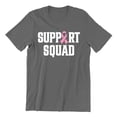 thumbnail image 1 of Breast Cancer Support Squad Pink Ribbon Unisex Men's T-shirt, L, Charcoal, 1 of 6
