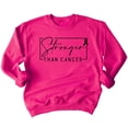 thumbnail image 1 of Breast Cancer Support Stronger Than Cancer Pink Ribbon Crewneck Sweatshirt, 3XL, Pink, 1 of 6
