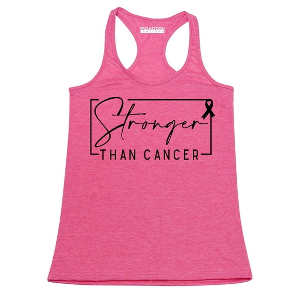 Breast Cancer Support Stronger Than Cancer Pink Ribbon Women's Tank Top, XL, H. Pink