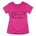 thumbnail image 1 of Breast Cancer Support Stronger Than Cancer Pink Ribbon Women's V-neck, 2XL, Pink, 1 of 6