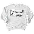 thumbnail image 1 of Breast Cancer Support Stronger Than Cancer White Ribbon Crewneck Sweatshirt, XL, White, 1 of 6
