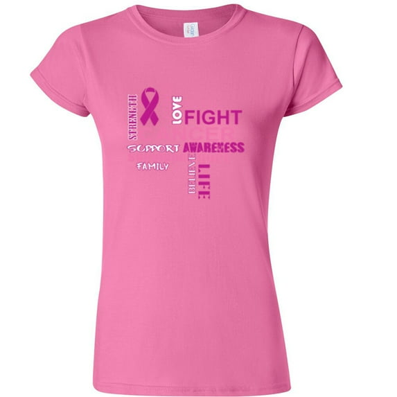 Breast Cancer Support Women's T-Shirt Lady Tee Outfit Color Pink Large
