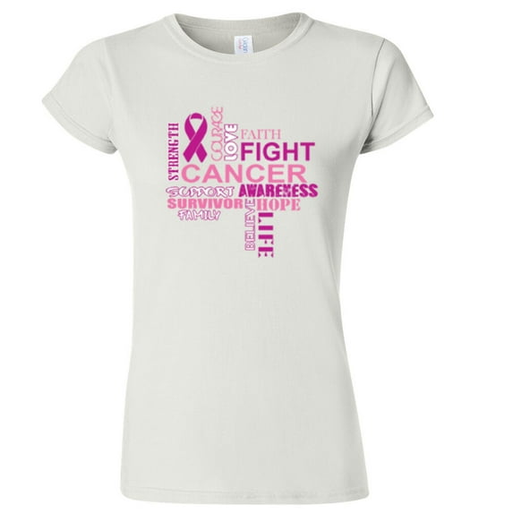 Breast Cancer Support Women's T-Shirt Lady Tee Outfit Color White 2X-Large