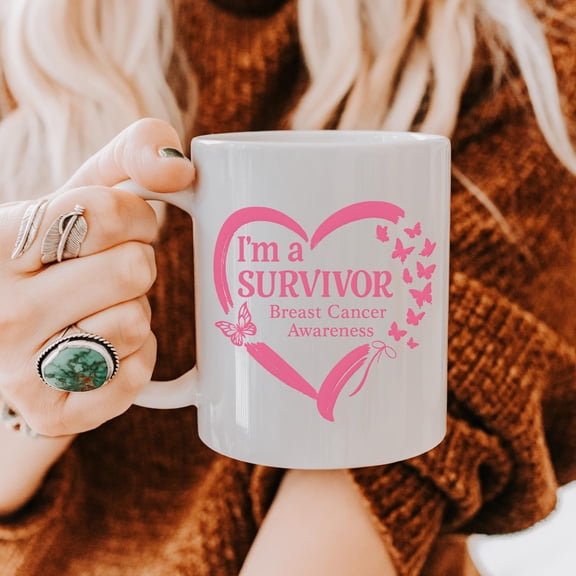 Breast Cancer Survivor Mug Breast Cancer Awareness Mug Survivor Gift Pink Ribbon Mug Cancer Support Gift Strength Mug