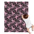 thumbnail image 1 of Breast Cancer Survivor Pink Ribbon Black Blanket,Comfortable Soft Flannel Throw Blanket,All Season,Warm Lightweight Blankets for Sofa Bed Couch Living Room Chair,30"x40", 1 of 4