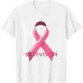 thumbnail image 1 of Breast Cancer Survivor Pink Ribbon Gift Design for Women T Shirt White 2X-Large, 1 of 5