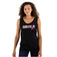 thumbnail image 1 of Breast Cancer Survivor Pink Ribbon Tank Top Tee Shirt Women Brisco Brands S, 1 of 6