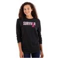 thumbnail image 1 of Breast Cancer Survivor Pink Ribbon Women Plus Size Long Sleeve Graphic Tee Brisco Brands 2X, 1 of 5