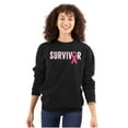 thumbnail image 1 of Breast Cancer Survivor Pink Ribbon Women Plus Size Crewneck Sweatshirt Brisco Brands 2X, 1 of 5