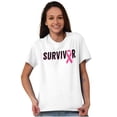 thumbnail image 1 of Breast Cancer Survivor Pink Ribbon Women's Graphic T Shirt Tees Brisco Brands S, 1 of 6