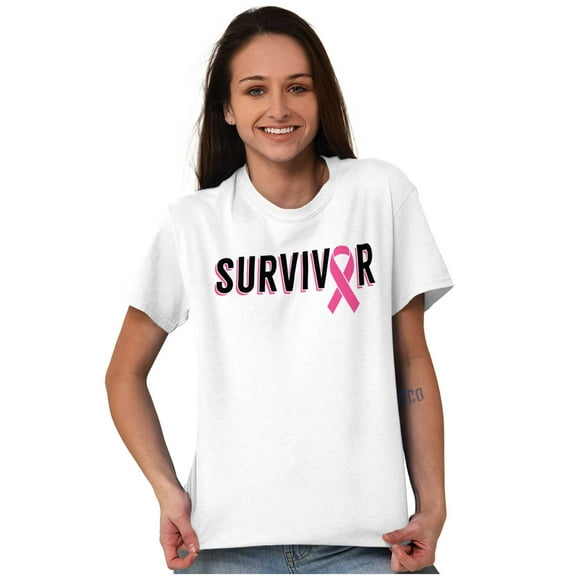 Breast Cancer Survivor Pink Ribbon Women's Graphic T Shirt Tees Brisco Brands S