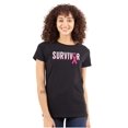 thumbnail image 1 of Breast Cancer Survivor Pink Ribbon Womens Fitted Plus Size Graphic Tee Brisco Brands 2X, 1 of 5
