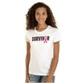 thumbnail image 1 of Breast Cancer Survivor Pink Ribbon Womens Slim Fit Graphic Tee Brisco Brands M, 1 of 5