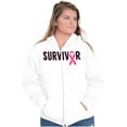 thumbnail image 1 of Breast Cancer Survivor Pink Ribbon Zip Hoodie Sweatshirt Women Brisco Brands S, 1 of 6